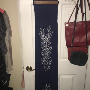 Navy with white paisley maxi dress